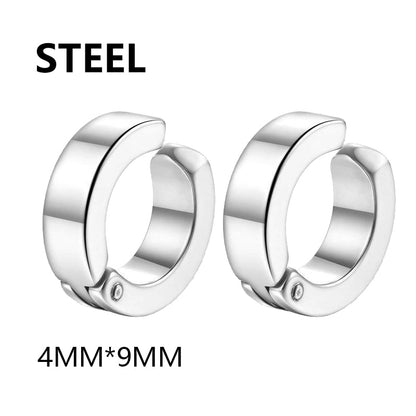 Stainless Steel Non-Piercing Magnetic Stud Earrings Unisex